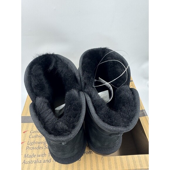 Kirkland Women's Shearling Scalloped Edge Suede Boot Booties Black NEW Size 7 - Picture 5 of 16